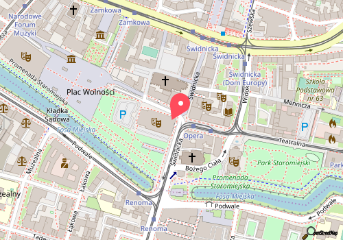 mapa lokalizacji wydarzenia Wrocław Stare Miasto - spacer z przewodnikiem Walkative!